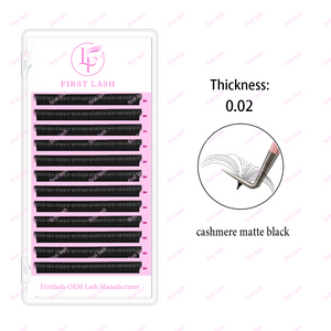 First Lash 0.02 Individual Eyelash Extensions cashmere Matte black Lashes 8-25mm Professionals volume Natural Lash Bulk Wholesale