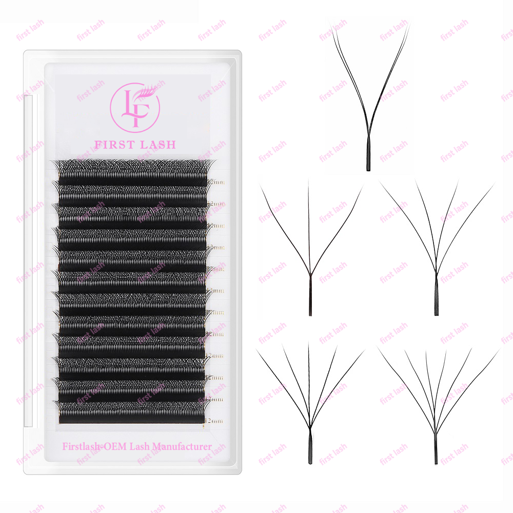 First Lash YY Shape Eyelash Extensions Hand Women Black Natural Soft Brazilian YY Lashes Premade Volume Fan Individual