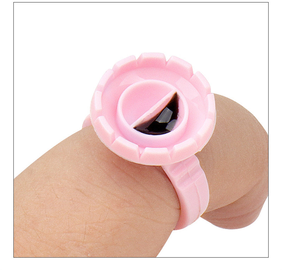 Pink Hart Shape Glue Ring Holder 100 PCS