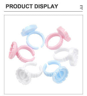 Pink Hart Shape Glue Ring Holder 100 PCS