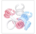 Pink Hart Shape Glue Ring Holder 100 PCS